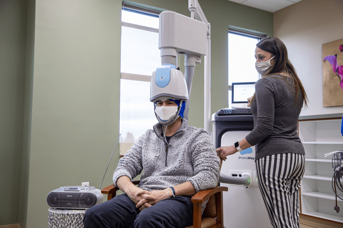 man undergoing TMS
